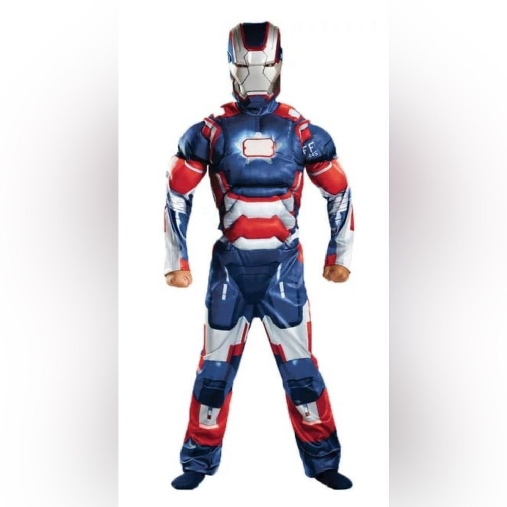 Marvel Iron Patriot Costume - Boys Classic Iron Patriot Muscle Cosplay size M